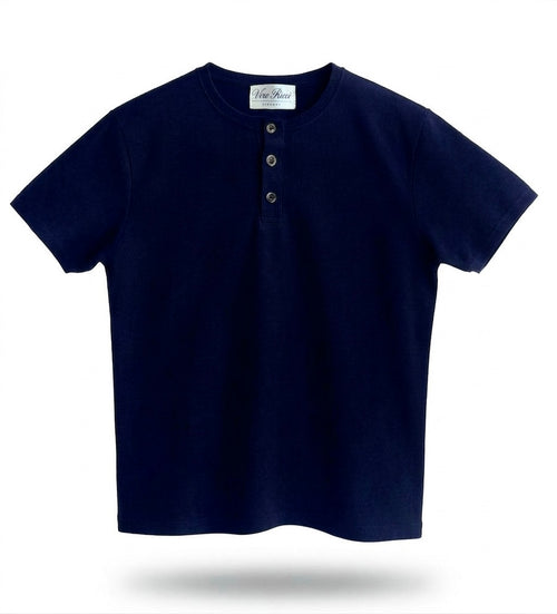 T-shirt col henley coton