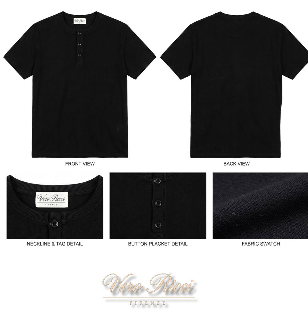 T-shirt col henley coton