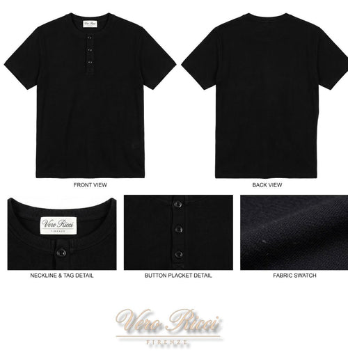 T-shirt col henley coton
